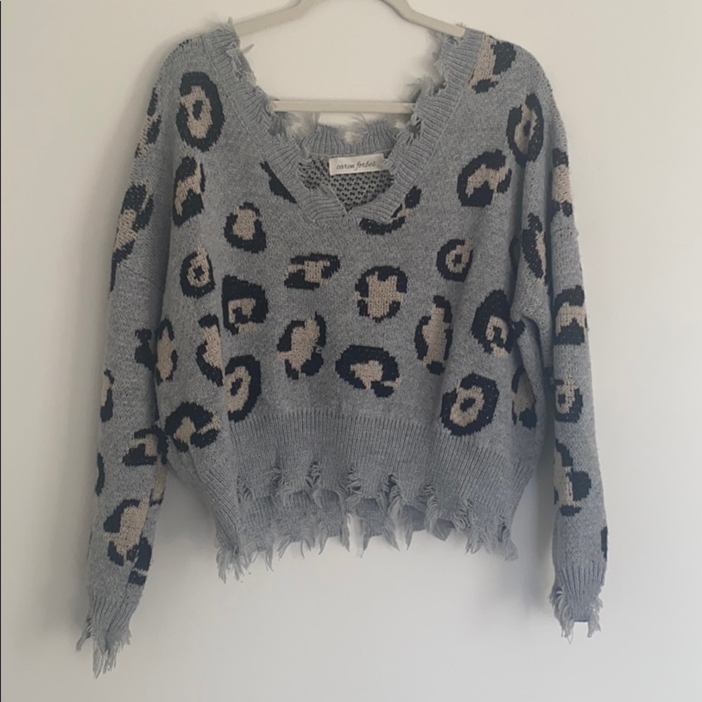Distressed Cheetah Sweater